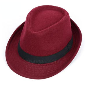 เครื่องแบบสีดำสำหรับผู้ชายผู้หญิงคิวบามีสไตล์เรียบง่ายหมวกโบว์เลอร์แบบสั้นหมวกแกสเตอร์แจ๊สเป็นทางการหมวกสักหลาด - Product Image 6