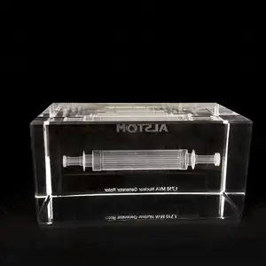 Honra De Cristal Atacado 3D Gravado A Laser Em Branco Cubo De Vidro De Cristal Sólido Com Cubo De Cristal 3D Laser