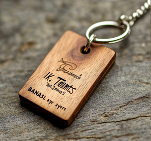 Engravable Letter <strong>Wood</strong> <strong>Keychain</strong> Wooden Square Shape Solid <strong>Wood</strong> Craft Personalized Key Chain Accessories - Product Image 3