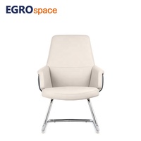 Chaise de bureau ergonomique en cuir EGROspace haut de gamme pour conférences, réunions, formation et visiteurs