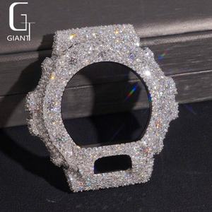 Boîtier de montre en diamant Moissanite DW6900, serti de diamants, passe le testeur de diamants, argent sterling 925, Moissanite VVS, boîtier de montre pour homme et femme - Product Image 1