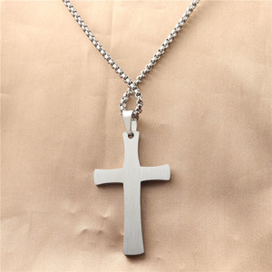 Stainless Steel <b>Cross</b> Pendant Necklace Men's Geometric Design Punk Style 12057 - Product Image 2