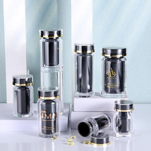 LAGER Doppel flaschen Langer leerer Kunststoff Medizin behälter Vitamin Kapsel halter Schraub verschluss Pille Verpackungs siegel Anpassbares Logo - Product Image 1