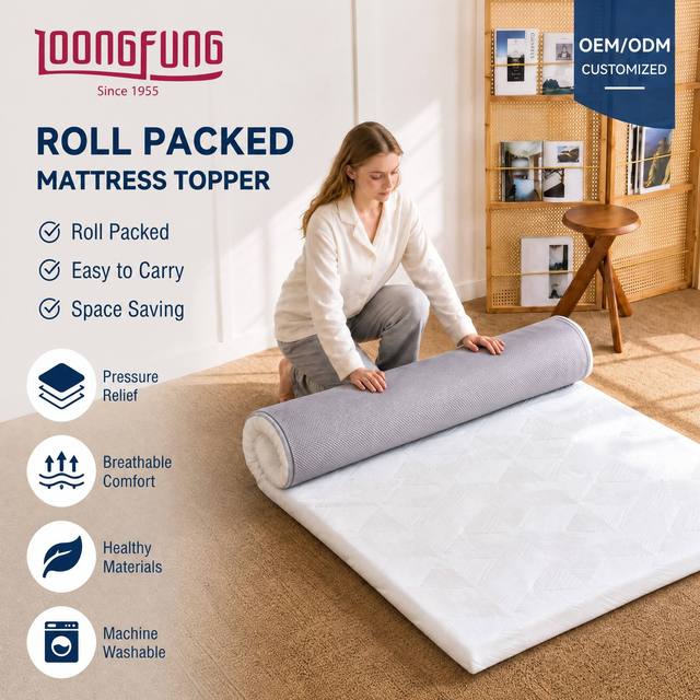 LOONGFUNG Customized Knitted Jacquard Fabric Cooling Gel Memory Foam Mattress Topper Thin Mattress in a Box for Dormitory Hotel