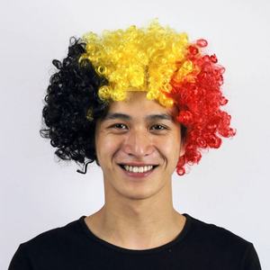 2026 Copa de fútbol Bandera nacional Peluca de color Suministros para fiestas de invierno <span class=keywords><strong>Afro</strong></span> Headgear Carnival Festival Props para adultos Fan peluca - Product Image 2