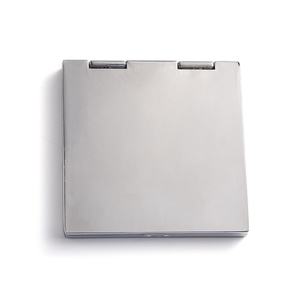 Dual Sided Square Shape Silver Plated Debossed Custom Logo <b>Compact</b> Pocket <b>Mirrors</b> - Product Image 6