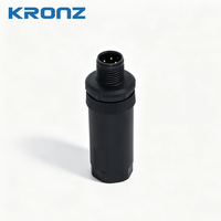 Connecteur circulaire industriel KRONZ M12 à 4 broches, codage A, assemblable sur site, PG9, tout plastique, mâle, étanche IP67
