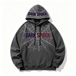 <span class=keywords><strong>Felpa</strong></span> con Cappuccio Personalizzata con Stampa <span class=keywords><strong>Ragno</strong></span>, Oversize, Streetwear da <span class=keywords><strong>Uomo</strong></span>, Stampa Serigrafica 100% Cotone - Product Image 1