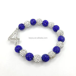 Zeta Phi Beta ZOB Königsblau Strass Perlen Linie Nummer 1 2 3 4 5 6 7 8 9 Sorority Armband Bling Glitter ZPB Armbänder - Product Image 5