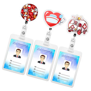 Porte-badge rétractable personnalisé avec motif de dessin animé, cordon d'identification, porte-carte nominative, clip pour badge, fournitures de bureau pour médecins et infirmières, porte-credential - Product Image 1