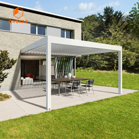 Kits de système de toiture à lames en vinyle écologique imperméable, gazebo extérieur, pergola bioclimatique en aluminium pour jardin
