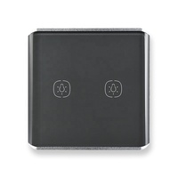 Controlador de Iluminación Inteligente WiFi Tuya Smart Life, Interruptor Inteligente de 2 Canales, Cristal Curvo, Control por Voz y Temporizador a través de la Aplicación, Estándar UK/EU