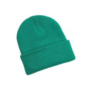 High Quality Unisex Warm Cuffed Beanie with Leather <b>Patch</b> Soft Cozy Knitted Winter Hat for Beach Business Travel Custom Logo - Product Image 5