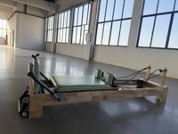 Cama de Pilates de Madera de Caucho Natural, Equipo Profesional de Yoga y Pilates con Accesorios Completos para Gimnasio y Uso Doméstico