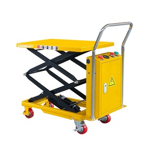 Table élévatrice semi-électrique série DP300/DPS350, capacité 300/350 kg, élévateur à ciseaux hydraulique, batterie 12V, acier inoxydable, matériel d'atelier - Product Image 1