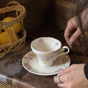 French Country Retro Provence Floral Pale Yellow Ceramic Bowl Plate Coffee Cup Saucer <b>Dessert</b> Plate Tableware Wholesale - Product Image 1