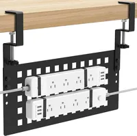Mise à niveau du panneau organisateur de câbles de gestion des câbles sous le bureau, support de câbles avec pince pour la gestion des fils de bureau sans perceuse