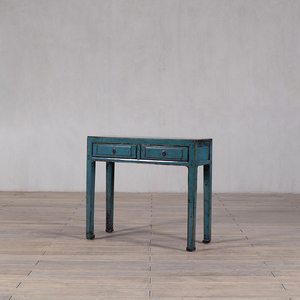 Mesa <span class=keywords><strong>Consola</strong></span> de Madera Maciza de Reproducción Vintage <span class=keywords><strong>con</strong></span> <span class=keywords><strong>Cajones</strong></span> Pintados, Muebles Rústicos para Sala de Estar para Uso Doméstico - Product Image 4