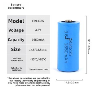 Batteria Li-SOCl2 Tipo ER14335M - 3,6 <span class=keywords><strong>Volt</strong></span> - Batteria per Torcia Tipo 2/3 <span class=keywords><strong>AA</strong></span> per Dispositivi PLC - Product Image 2