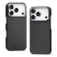 Étui en fibre d'aramide et carbone léger, antichoc, fin, avec chargement magnétique, style professionnel simple pour iPhone 17 16 15 14 Pro Max