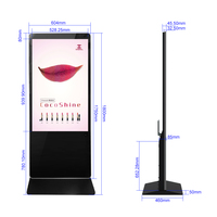 Desain Baru 43 49 55 Inci Berdiri Di Lantai 2 Dual Side Display Kios Interaktif Digital Signage Kapasitif IR Touch untuk Hotel