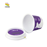 Tasses en plastique jetables de yaourt glacé de pp 200ml avec le couvercle et la tasse écologique durable de margarine de récipient de yaourt de la cuillère IML