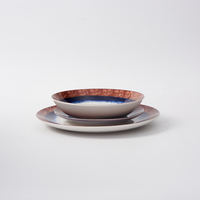 Vente en gros d'assiettes en céramique écologiques de style japonais, ensembles de vaisselle, ustensiles en porcelaine au design classique pour la maison, hôtels, camping