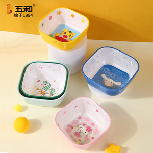 Wuhe Kids Cartoon Bowls Square Anti Scalding Baby Tableware For Children Mealtime Use - Product Image 1
