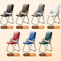 Chaise pliante épaissie avec accoudoirs, nouveau modèle portable, dossier réglable, pour conférence, bureau, maison, salle à manger, tabouret électroplaqué, chaise de formation
