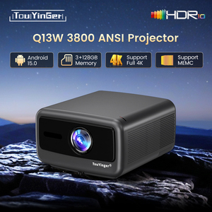 Proyector Óptico Inteligente para Cine en Casa Touyinger Q13W 3800ANSI Full HD 4K <span class=keywords><strong>Android</strong></span> 15 con Decodificador MEMC, Totalmente Sellado - Product Image 1