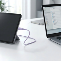 Cable de Datos Ecológico TPE con Certificación MFi, Tipo-C a Tipo-C, 1M, Carga Rápida de 3A, para Computadora, Móvil, Cámara y Auriculares, Buena Venta