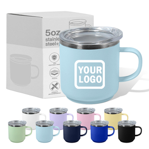 5oz Stainless Steel inner plastic outer Coffee Mug mini shot <strong>glass</strong> with handle lid kids cup customize logo - Product Image 2