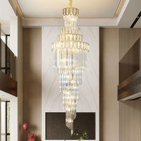 Lampe suspendue en cristal de luxe, style nordique, pour hall d'hôtel, décoration d'escalier, villa moderne, salon