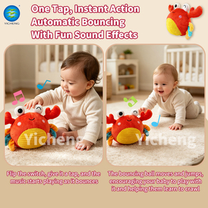 Giocattoli Elettrici a Forma di Granchio in Peluche, Interattivi con Suoni e Salti, Giocattolo Sensoriale Ricaricabile per Bambini - Product Image 5