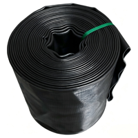 Tuyau plat en PVC noir de haute qualité de 6 à 24 pouces pour l'irrigation agricole, flexible, haute pression, lisse et pré-coupé