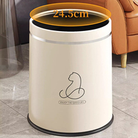 Rond Blanc Orange Dessin Animé Mode Poubelle Cuisine Salle De Bains Déchets Double Seau Intérieur Poubelle Sans Couvercle 13L 16L