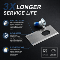 Lame de rechange pour tondeuse robot autotractée en acier inoxydable, hauteur de coupe 36 mm, design à trous ovales, anti-éclatement