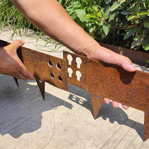 Bordure paysagère en acier CorTen thermolaqué résistant aux intempéries, bordure métallique rustique pliable pour jardins, pelouses, parterres de fleurs et bordures - Product Image 1