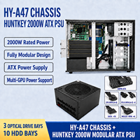 Châssis de serveur tour HY A47, prise en charge de 4 GPU, disque dur 3,5 pouces à échange à chaud à 10 baies, compatible carte mère ATX, alimentation redondante pour l'informatique IA