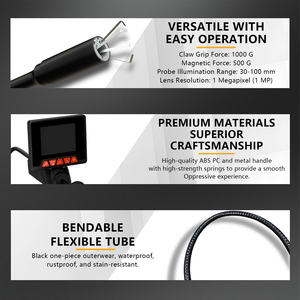 Caméra d'inspection de canalisation industrielle avec embout magnétique et griffe rétractable, couleur réelle HD, 6 lumières LED - Product Image 6