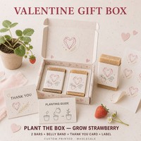 Samenpapier-Seifengeschenkbox mit Bauchband und Dankeskarte, pflanzbar, individuell bedruckt für Großhandelsbox zum Valentinstag