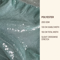 Paillettes transparentes personnalisées de 200 g/m², 5 mm, pour robe de mariée, tissu en tulle à paillettes