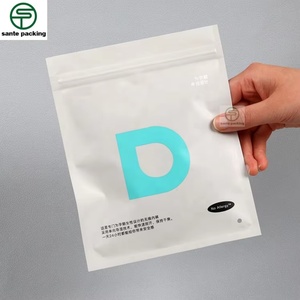 Pochette en papier kraft écologique à trois soudures latérales, imprimée en héliogravure, avec fermeture éclair, pour l'emballage de sous-vêtements de maternité, chaussettes et chaussures - Product Image 1