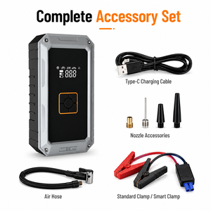 Compresseur d'air portable sans fil 90W, type C, cylindre 19mm, pompe de gonflage de pneus rechargeable pour voitures, motos, vélos, OEM ODM - Product Image 3