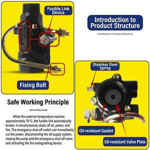 Vanne d'arrêt d'urgence de haute qualité de 1,5 pouce pour distributeur de carburant de <span class=keywords><strong>station</strong></span>-service Pompe à <span class=keywords><strong>essence</strong></span> ImpactShearValve avec 55 ° C FusibleLink - Product Image 4