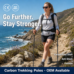 Bastones de Trekking de Fibra de Carbono Zentopia, 3 Secciones Telescópicas, Ultraligeros, 148g, Punta de Aluminio EVA, Longitud Ajustable, para Senderismo y Excursionismo - Product Image 1