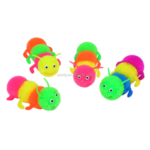 KEHUI venta directa de fábrica suave mediano cuatro partes gusano Puffer juguete bola TPR Squeeze alivio del estrés Fidget juguete para niños - Product Image 5