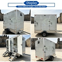 Oferta Especial: Remolque Sanitario Móvil de 2 Cabinas con Eje Único, Inodoro Portátil con Urinario y Lavabo para Eventos al Aire Libre y Construcción