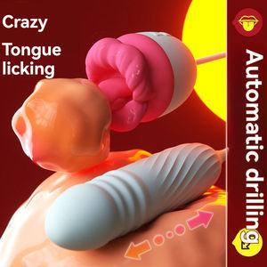 Rose Red Lips <b>Vibrator</b> Women Telescopic G-Spot Dildo Massager Clitoris Stimulator Adult Sex Toy Licking Tongue Feature - Product Image 5