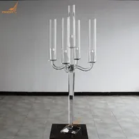 Bougeoir cylindrique Offre Spéciale de taille personnalisée Cheminée en verre Décoration de mariage simple Bougeoir transparent